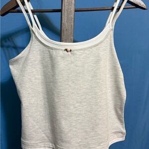 Elegant gray with white Double-Strap Camisole
